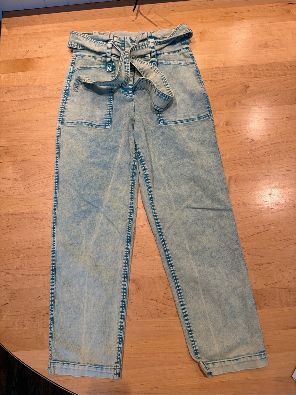 Rails Acid Wash tie front jeans